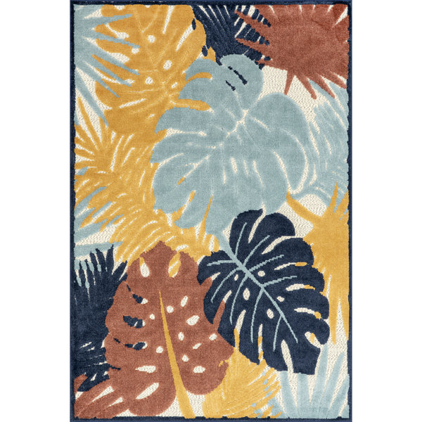 Bay Isle Home Alannah Tropical Border Indoor/Outdoor Area Rug Wayfair